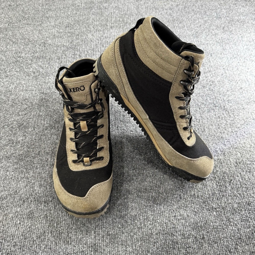 Xero Shoes Mens 12 Ridgeway Hiking Boots Fallen Rock Black/Tan Bare Minimalist